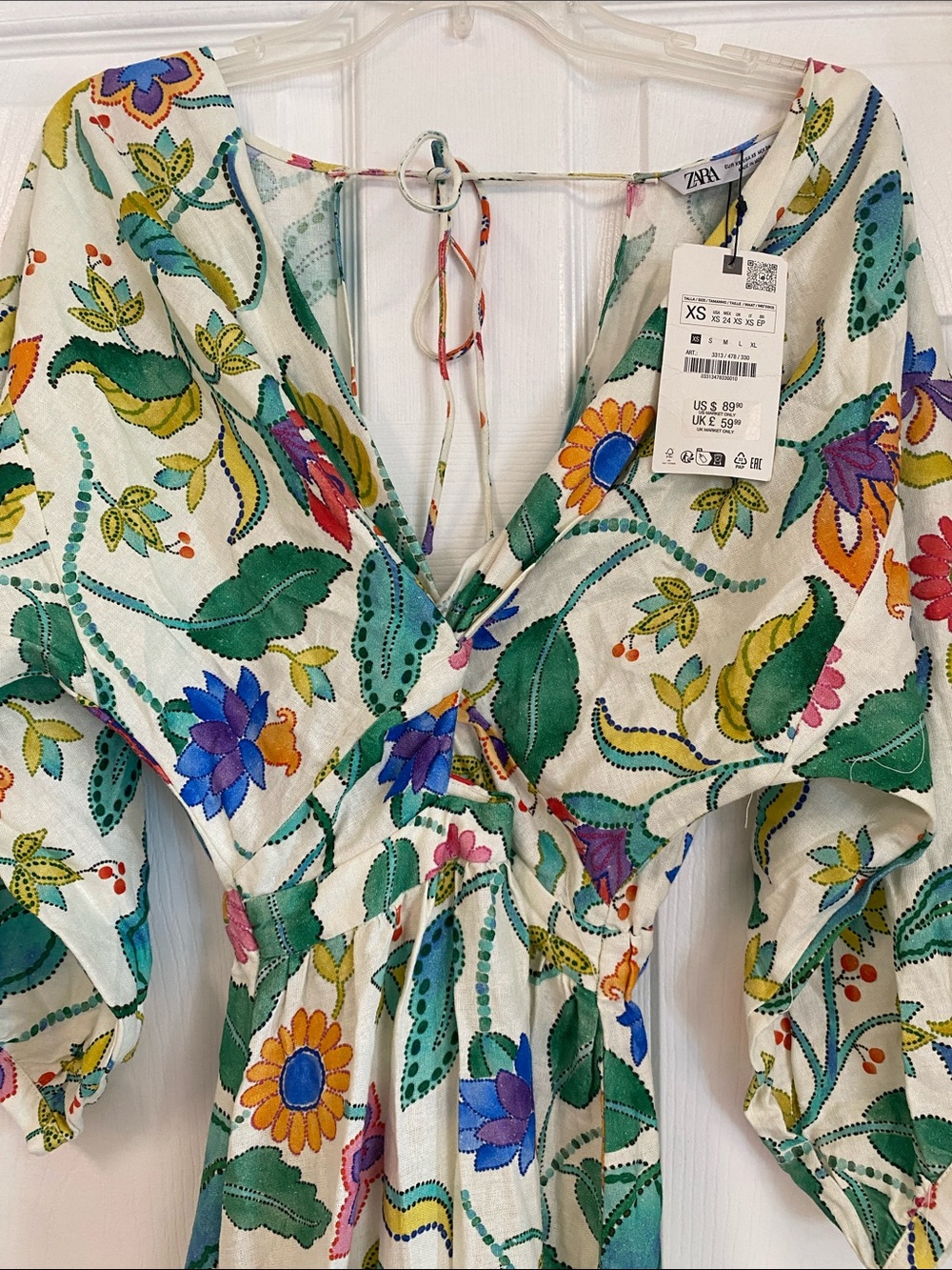 Zara White Maxi Dress with Multicolor Floral Print - Picture 4 of 10